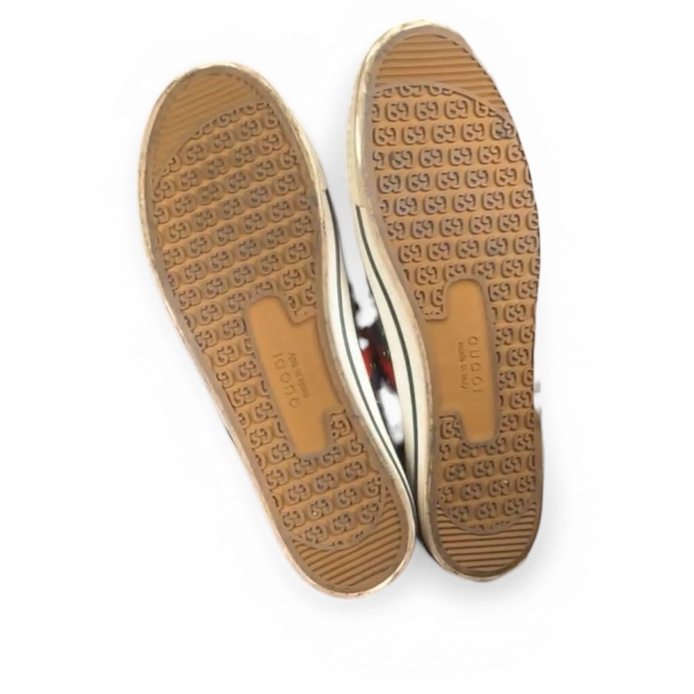 Gucci 1977 Denim Low-Top Sneaker with Red & Blue Web Stripe/Green lining SZ 11 - Picture 3 of 4